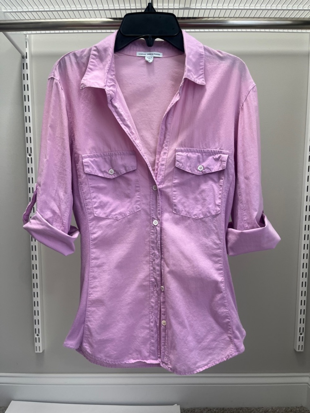 James Perse Women’s Light Purple Button-Down Utility Shirt